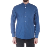 Soulland Goldsmith Button Down Shirt Men's Clothing T69j8170 (Indigo Blue)
